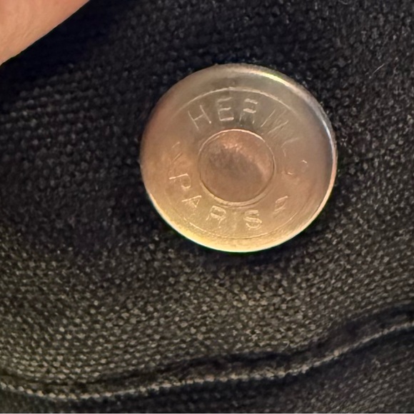 Hermes Authentic Large Size Navy Canvas Tote GUC - Picture 3 of 12